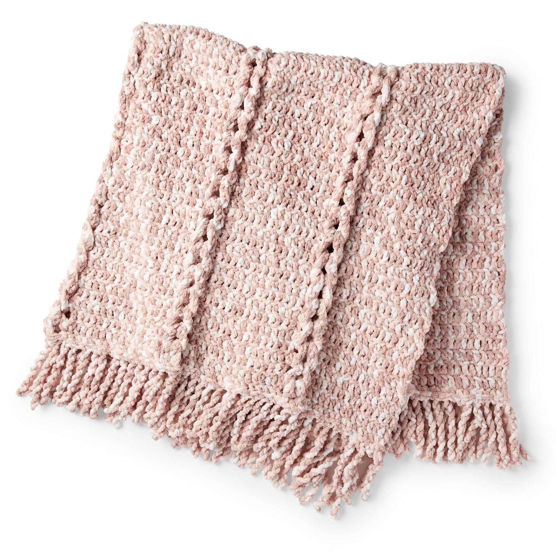 Bernat Twisting Braid Crochet Blanket Single Size / Salmon Sand Varg