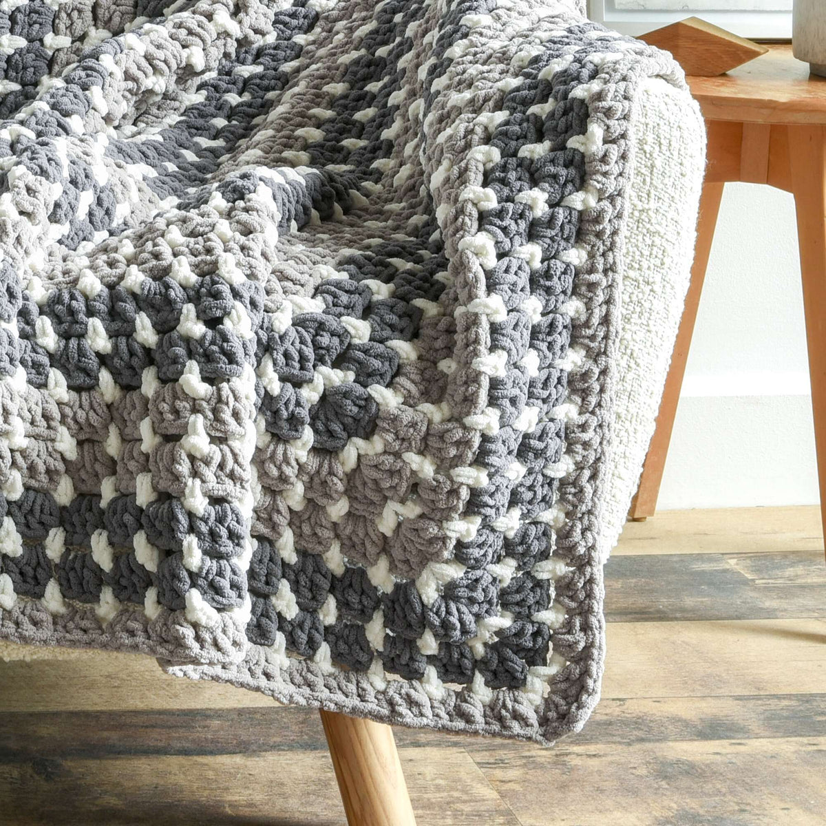 Crochet Blanket made in Bernat Blanket yarn