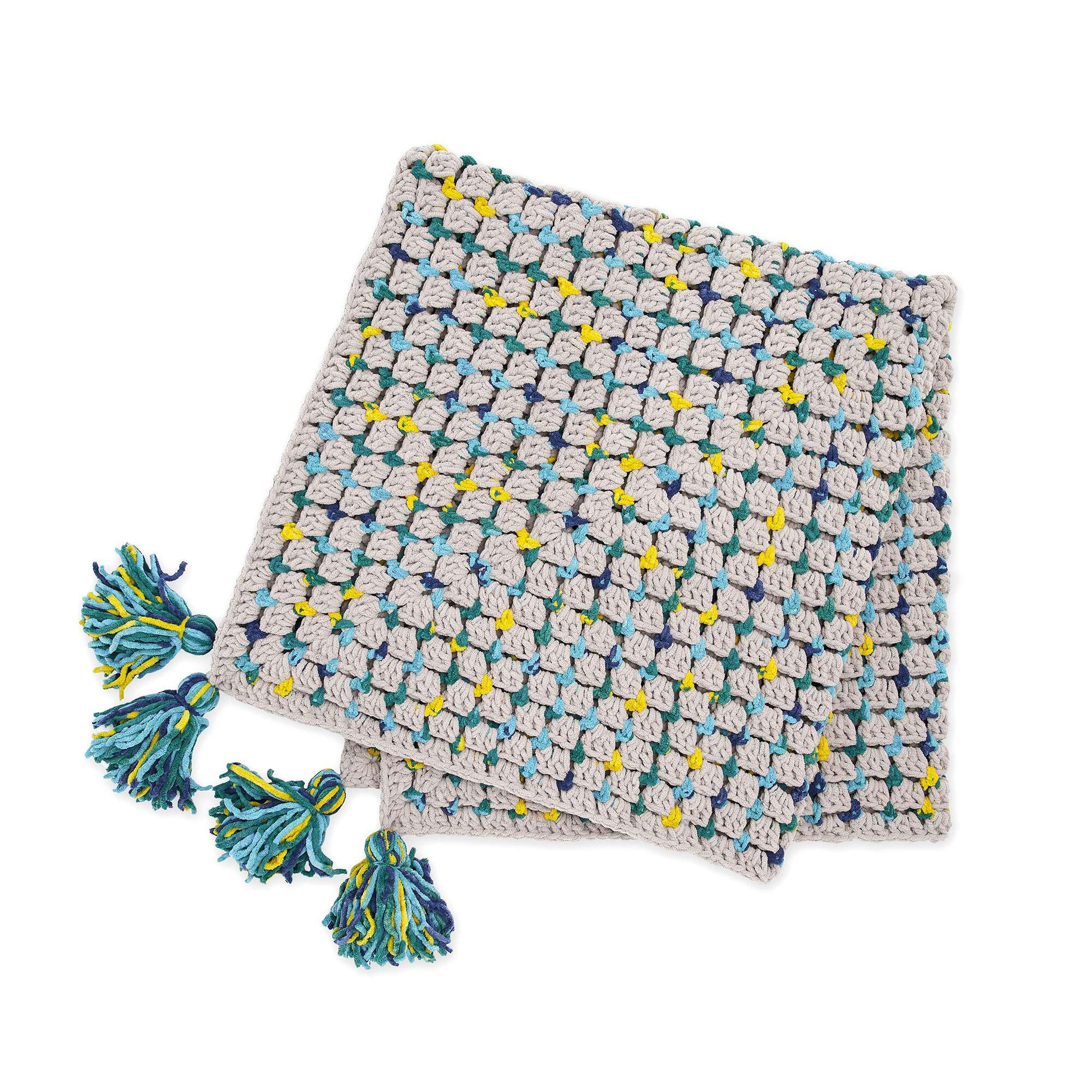 Free Bernat Crochet Square Flair Blanket Pattern