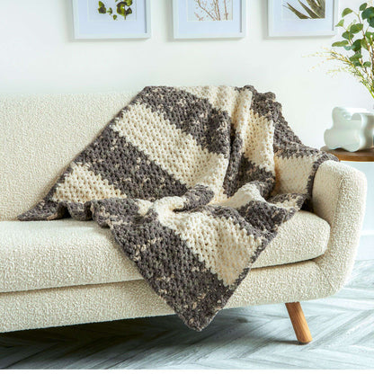 Bernat Relaxing V-Stitch Crochet Blanket Crochet Blanket made in Bernat Blanket yarn
