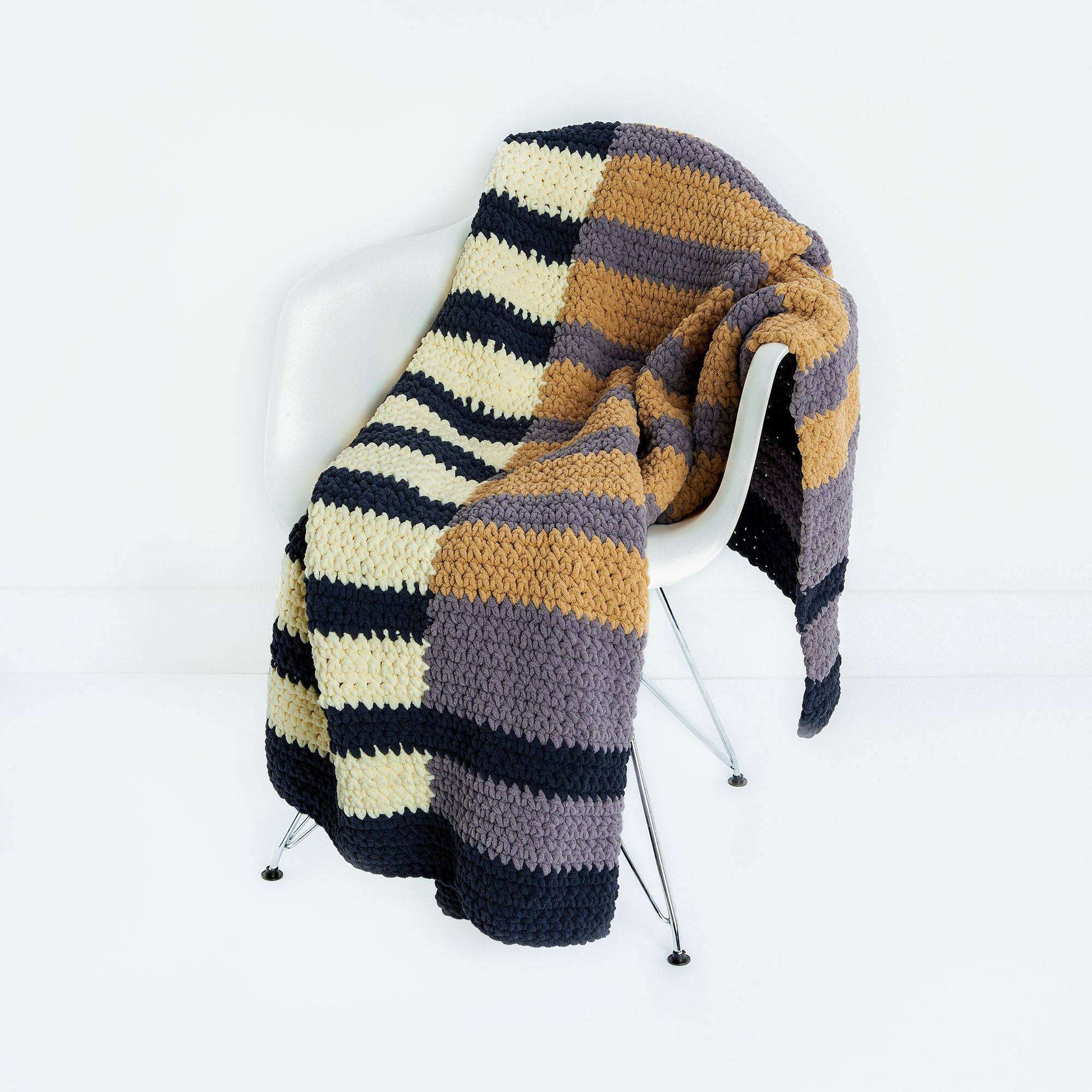 Free Bernat Layers Of Stripes Crochet Blanket Pattern