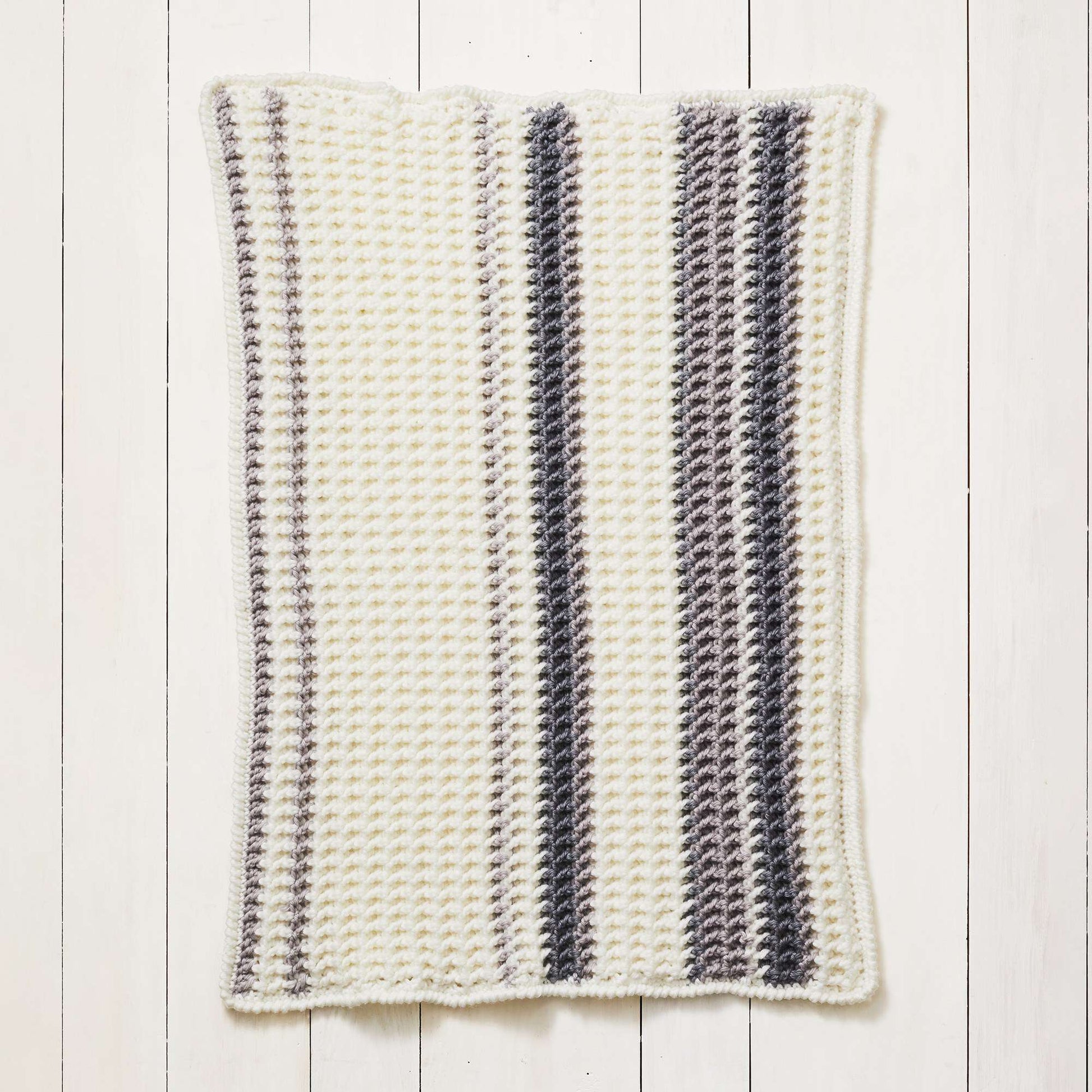 Free Stitch Club Jane's Simple Stripes Crochet Baby Blanket + Tutorial Pattern