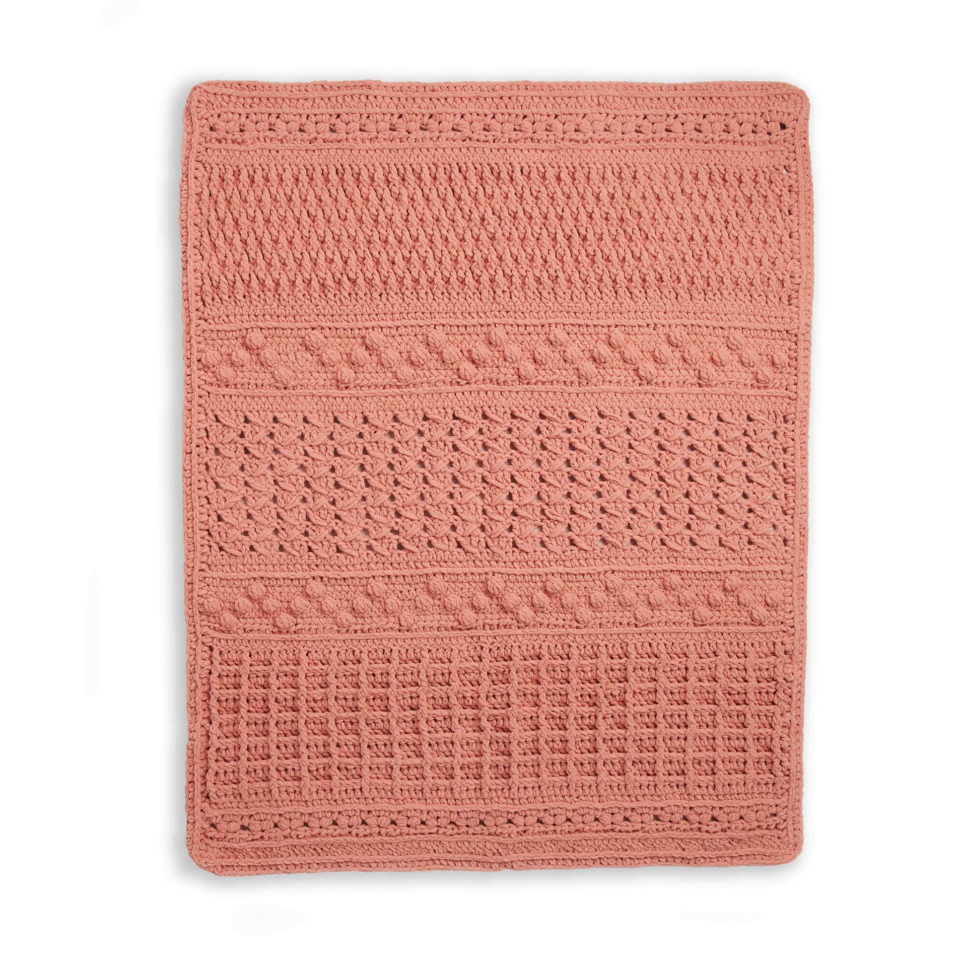 Free Bernat Crochet Texture Sampler Blanket Sparkle Pattern