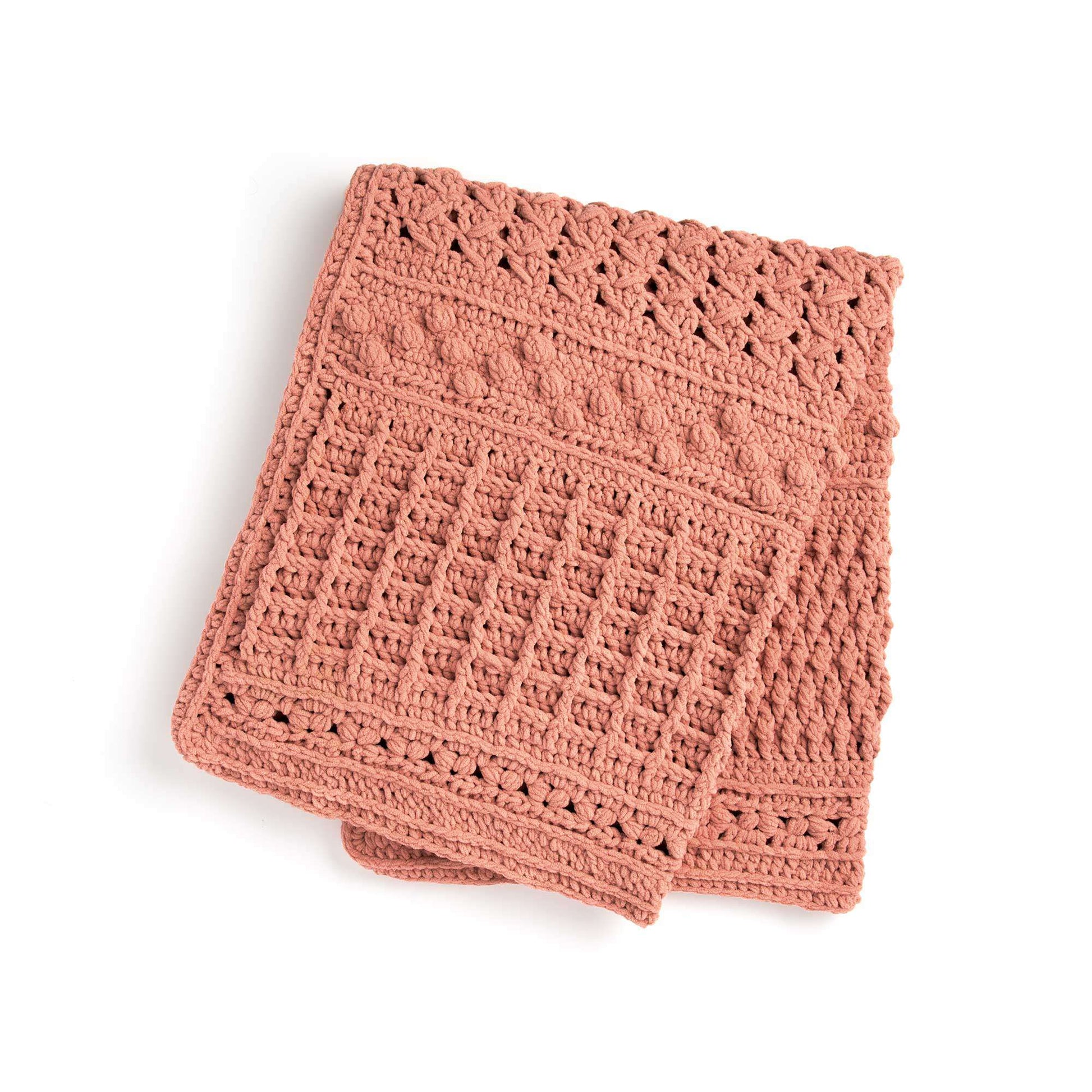 Free Bernat Crochet Texture Sampler Blanket Sparkle Pattern