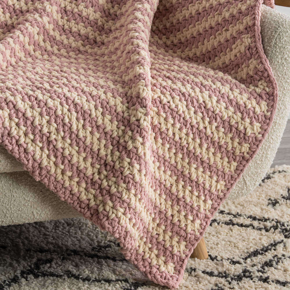 Crochet Blanket made in Bernat Blanket Sparkle yarn