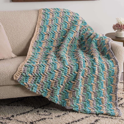 Bernat Sparkle Step Ladder Crochet Afghan Crochet Blanket made in Bernat Blanket Sparkle yarn