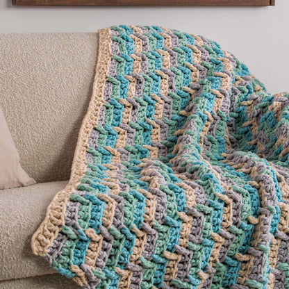 Bernat Sparkle Step Ladder Crochet Afghan Crochet Blanket made in Bernat Blanket Sparkle yarn