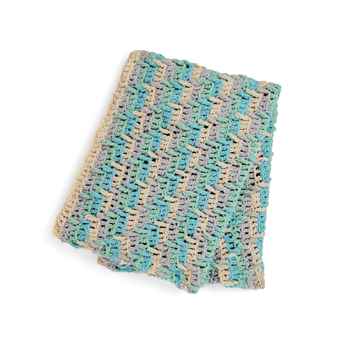 Crochet Blanket made in Bernat Blanket Sparkle yarn