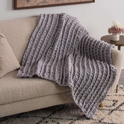 Bernat Sparkle Bricks Blanket Crochet Blanket made in Bernat Blanket Sparkle yarn