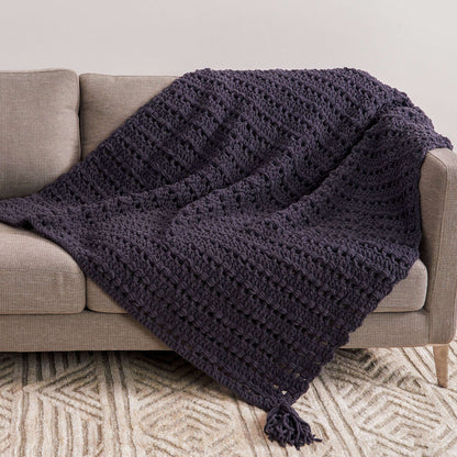 Bernat Bead Stitch Stripes Crochet Blanket Lead