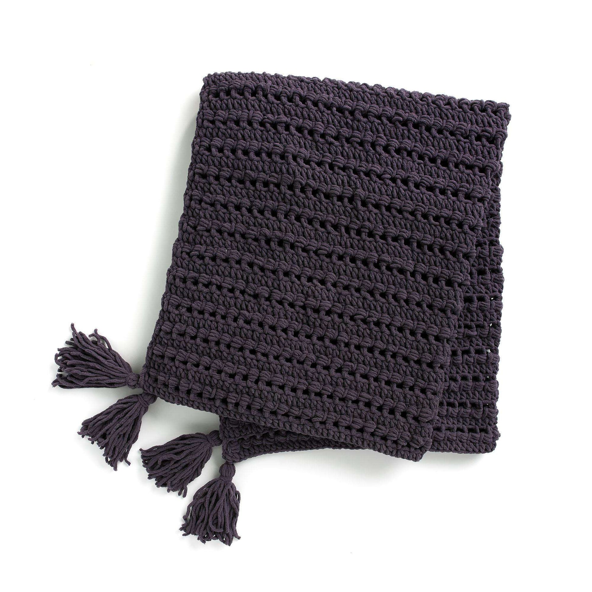 Free Bernat Bead Stitch Stripes Crochet Blanket Pattern