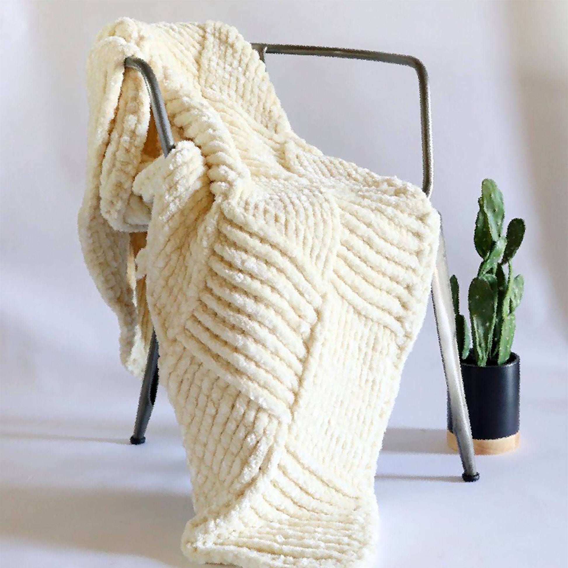 Basket Weave Chunky Knit Blanket Directions Free Easy Bernat Giant