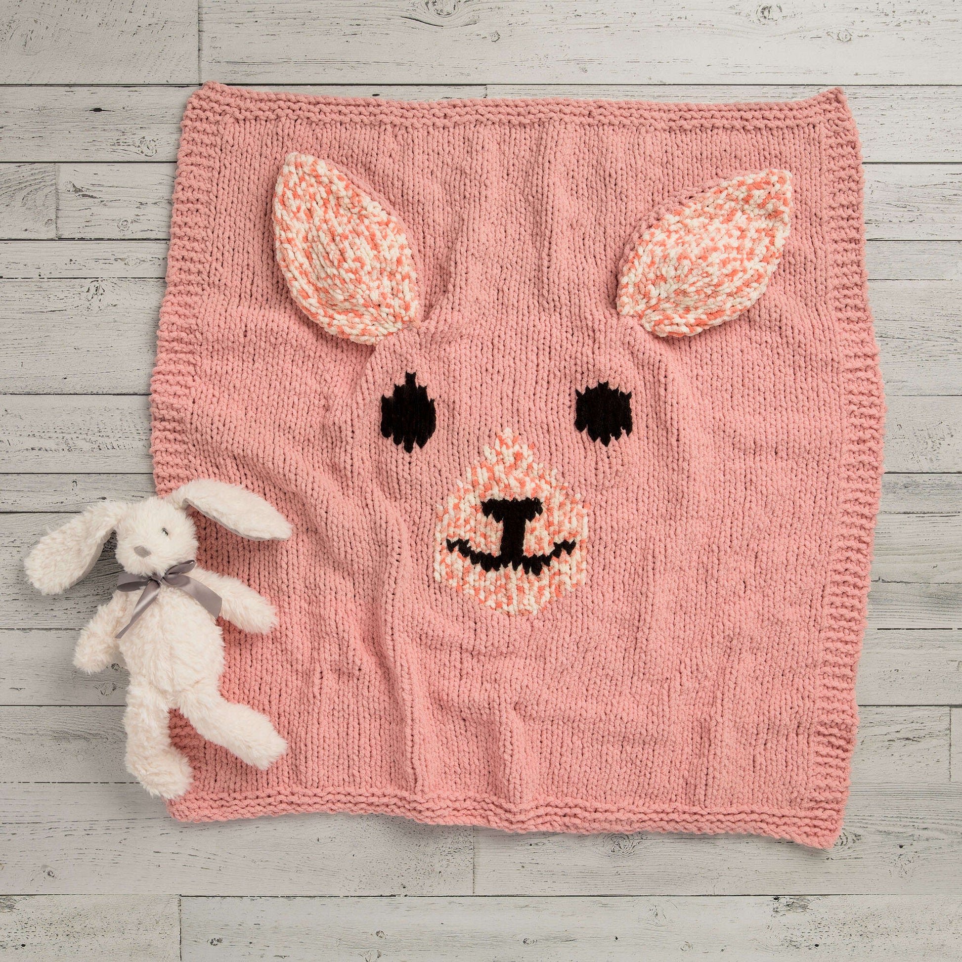 Free Bernat Snuggly Knit Bunny Crochet Blanket Pattern