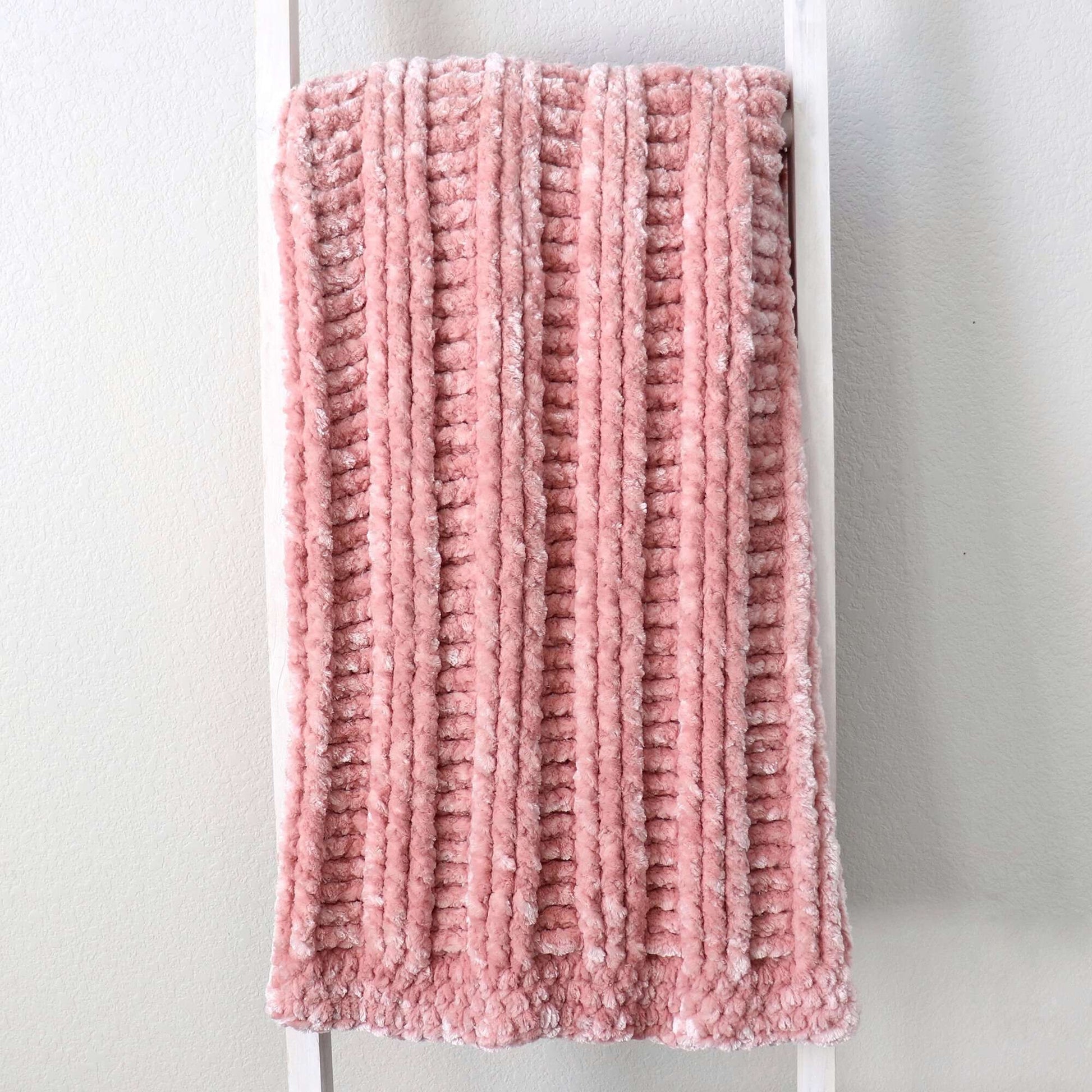 Free Bernat Velvet Post Lines Crochet Throw Pattern