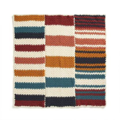 Bernat Staggered Stripes Crochet Blanket Crochet Blanket made in Bernat Blanket yarn