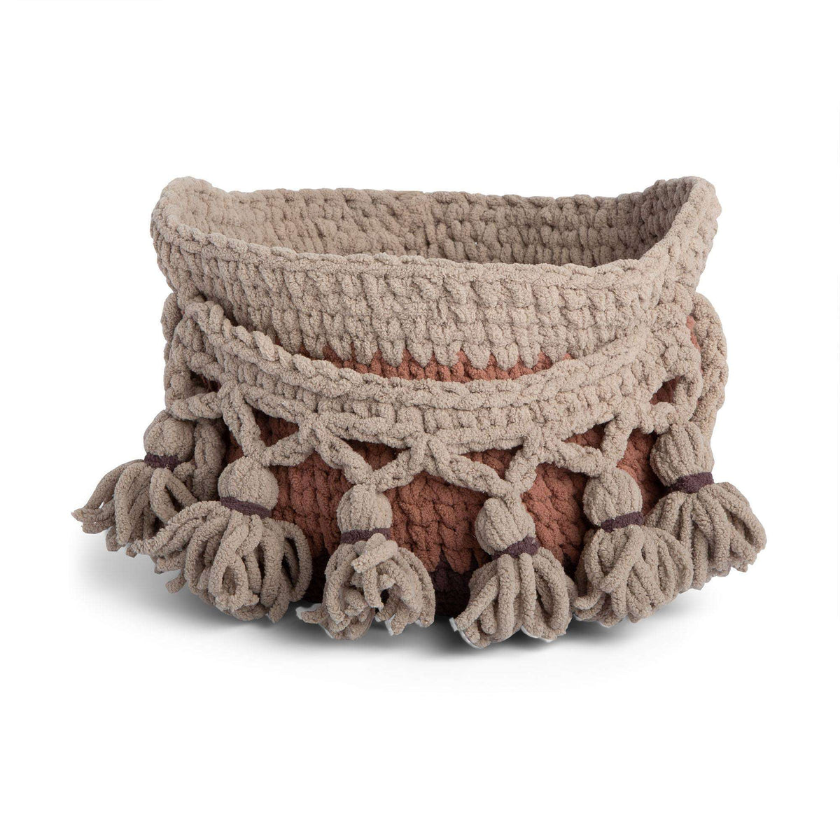 Crochet Basket made in Bernat Blanket O'Go yarn