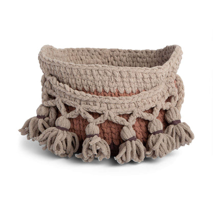 Bernat Crochet One and Done Fancy Basket Crochet Basket made in Bernat Blanket O'Go yarn