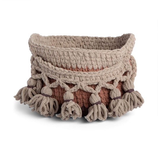 Crochet Basket made in Bernat Blanket O'Go yarn