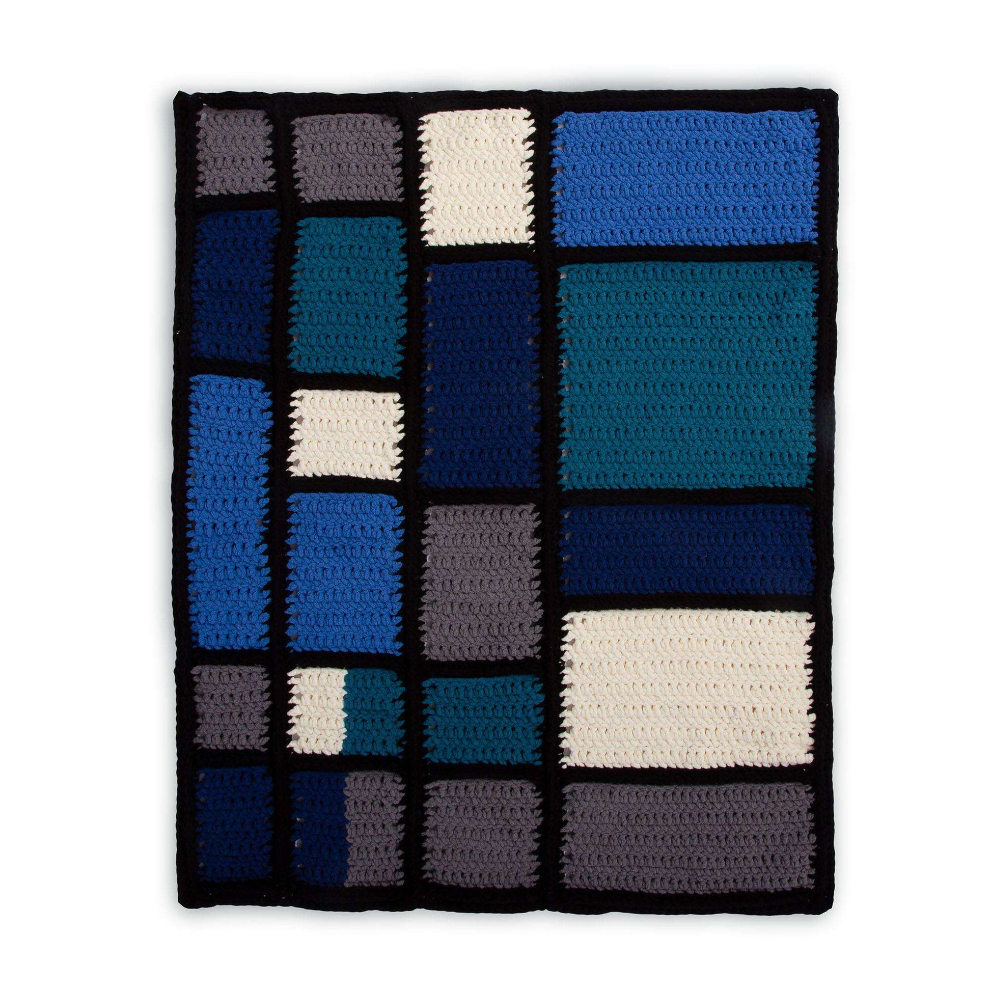 Free Bernat Crochet Geo Blocks Blanket Pattern