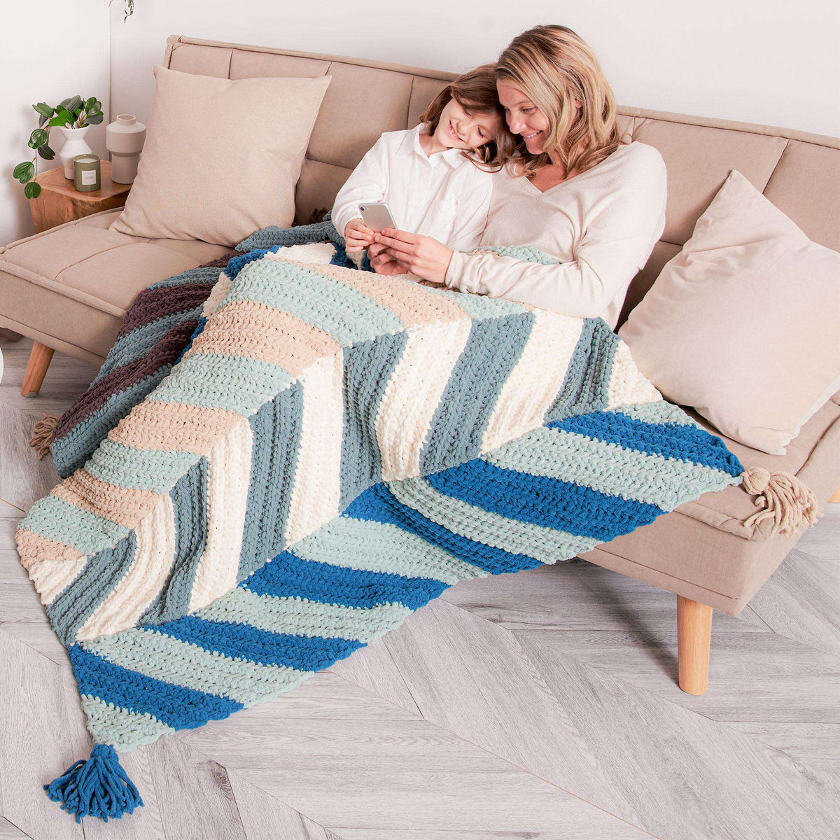 Crochet Blanket made in Bernat Blanket O'Go yarn