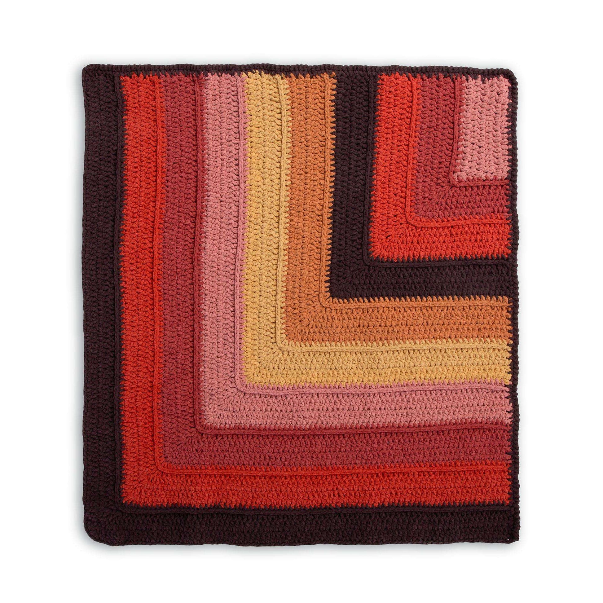 Free Bernat Striped Steps Crochet Blanket Pattern