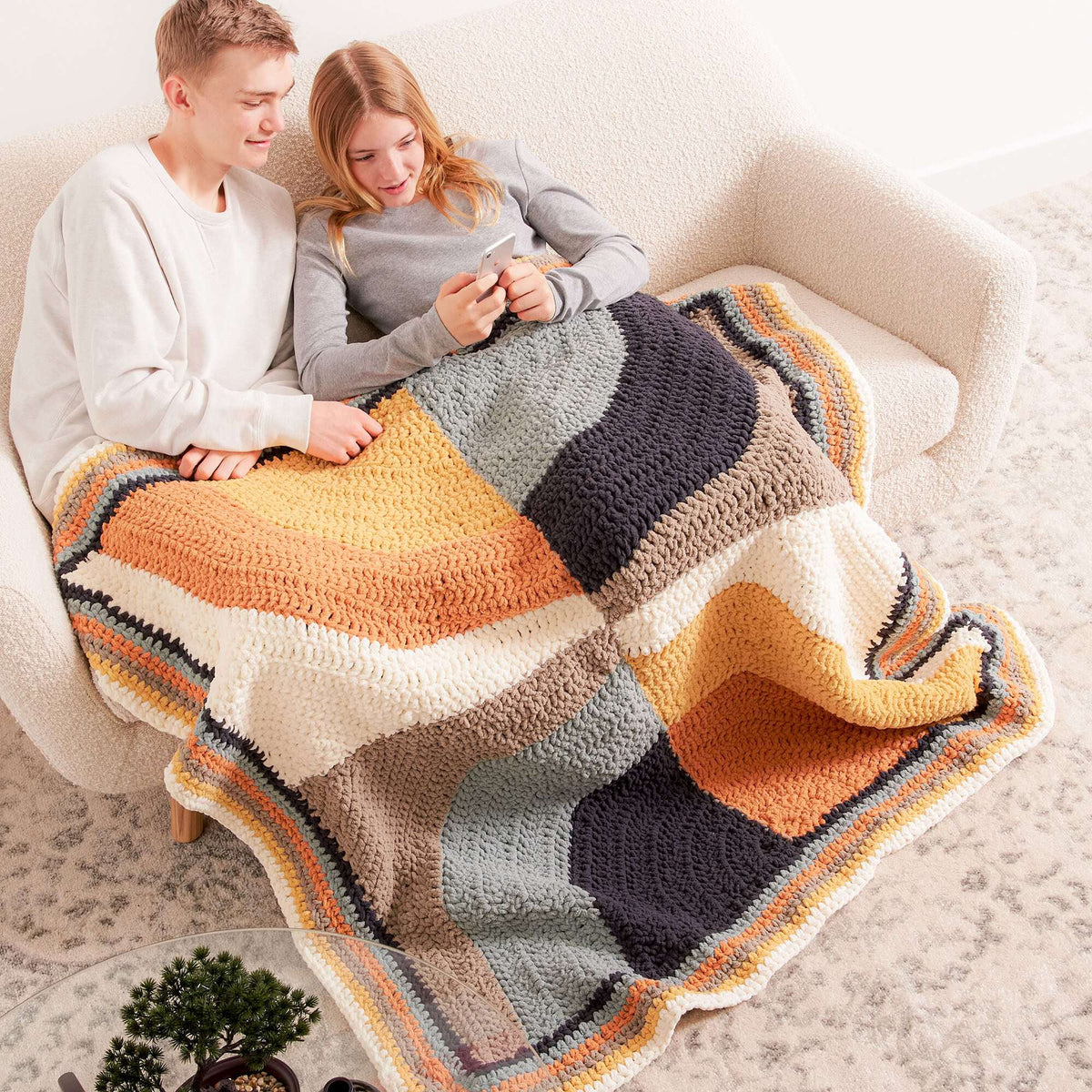 Crochet Blanket made in Bernat Blanket O'Go yarn