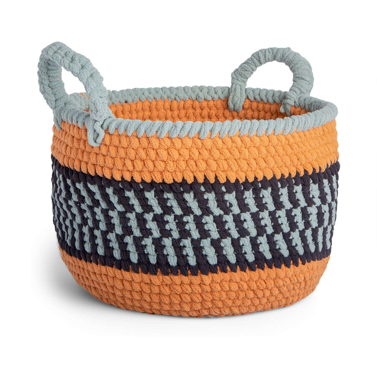 Crochet Basket made in Bernat Blanket O'Go yarn