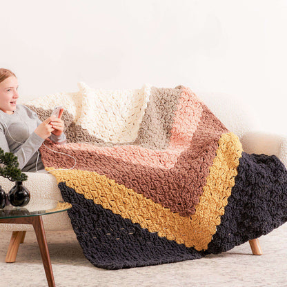 Bernat Giant Chevron Crochet Blanket Crochet Blanket made in Bernat Blanket O'Go yarn
