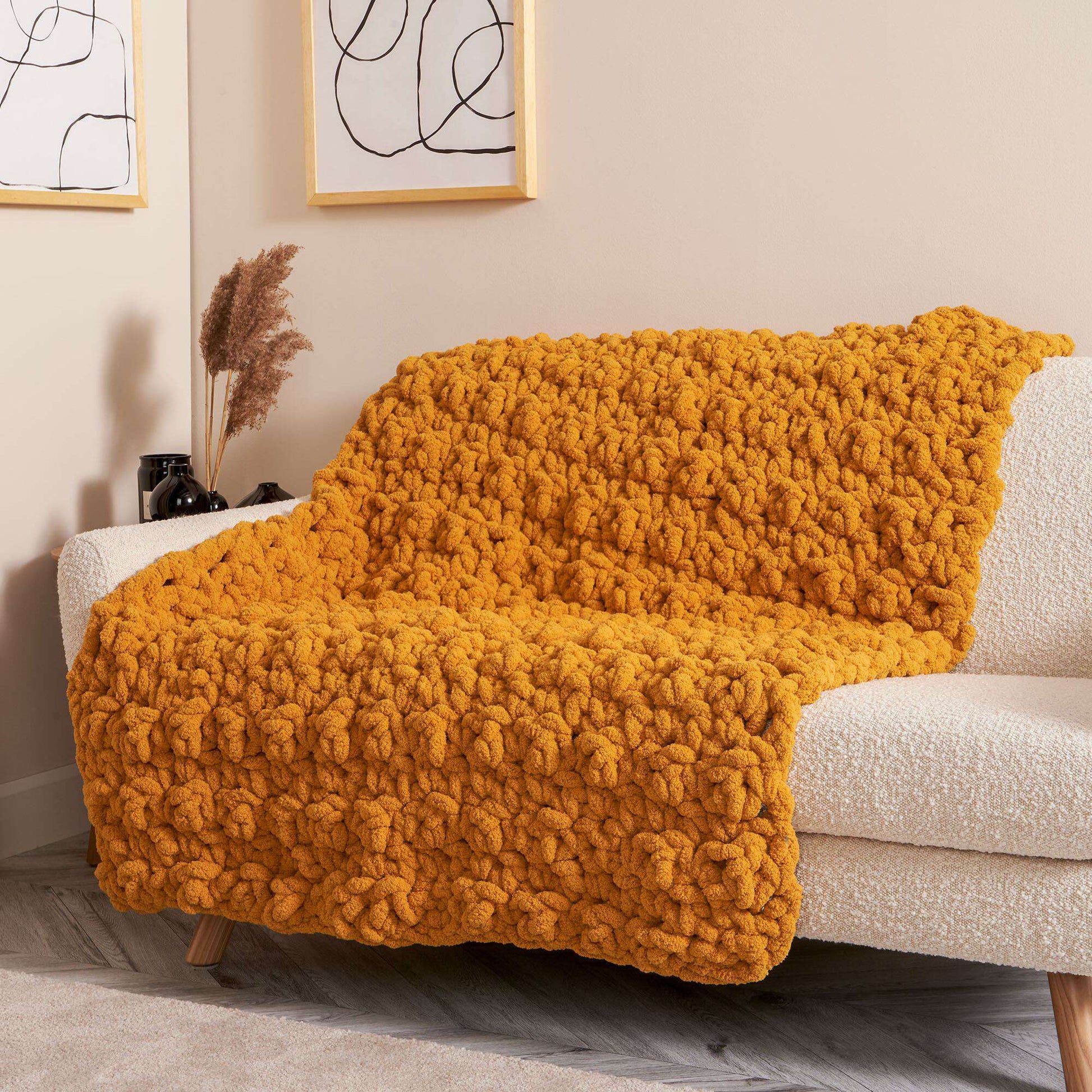 Free Bernat Lemon Peel Stitch Crochet Blanket Pattern