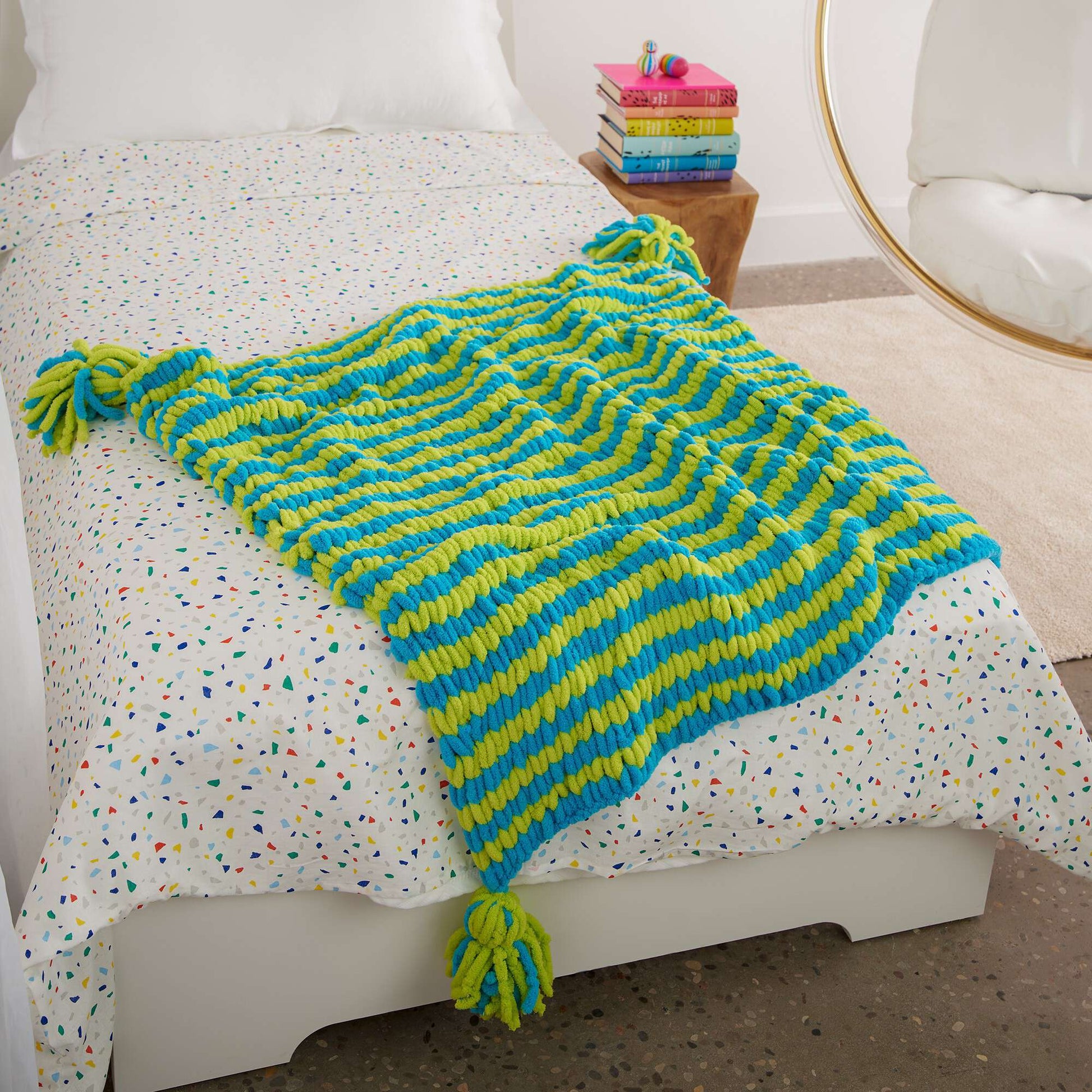 Free Bernat Crochet Blanket EZ Stripe Hype Crochet Blanket Pattern