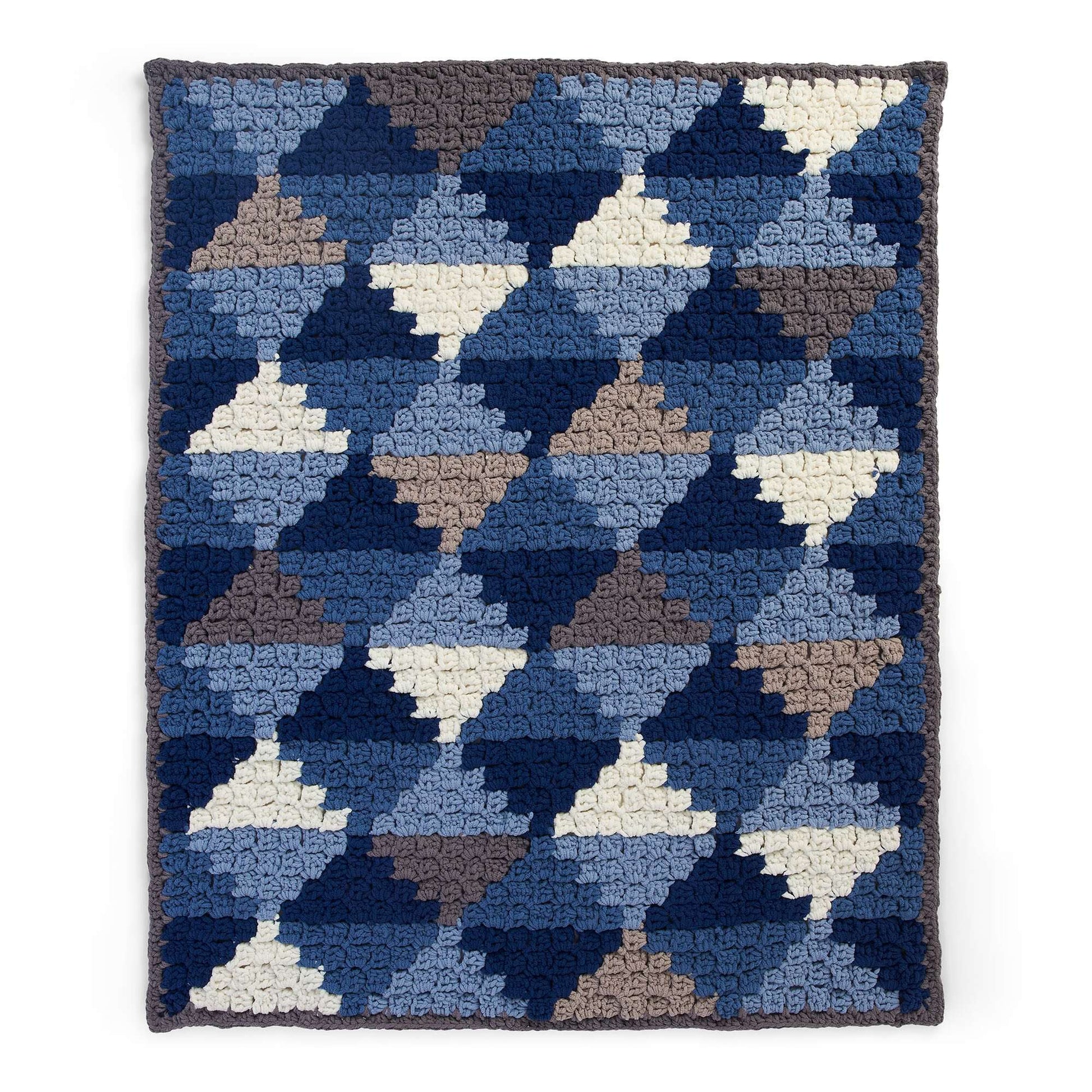 Free Bernat Shaded Diamonds Crochet Blanket Pattern