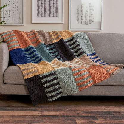 Bernat Interlocking Color Block Crochet Blanket Crochet Blanket made in Bernat Blanket O'Go yarn
