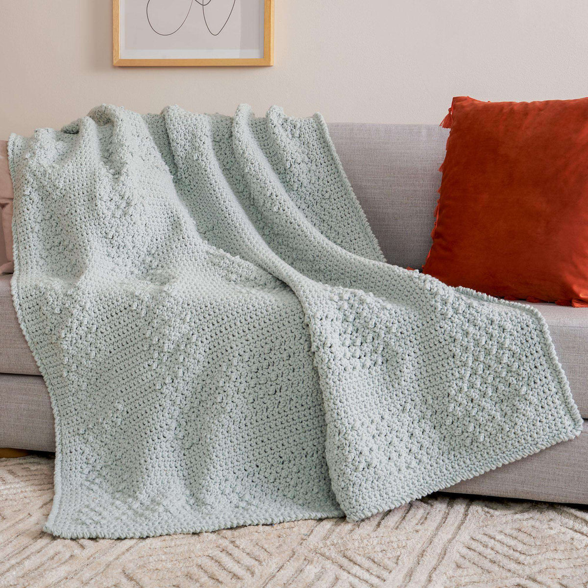 Crochet Blanket made in Bernat Forever Fleece yarn