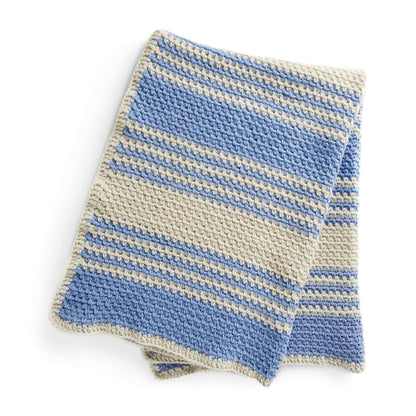 Bernat Linen Stitch Stripes Crochet Blanket Single Size / Juniper