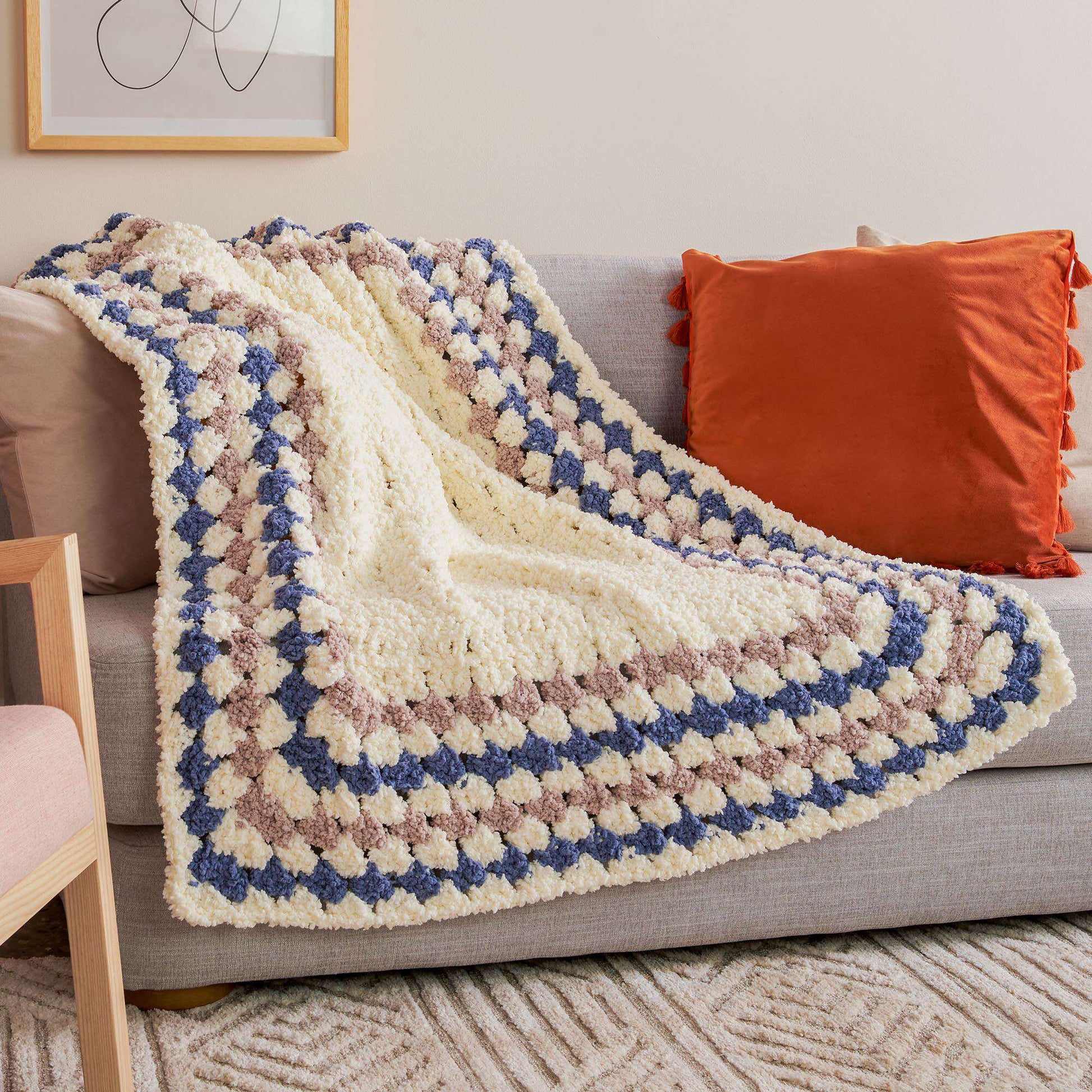 Free Bernat Crochet Square Frame Blanket Pattern