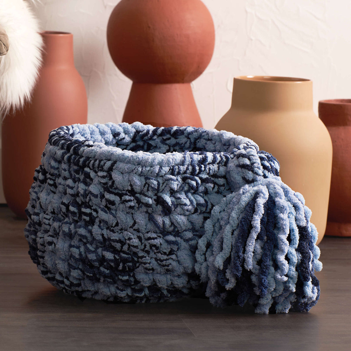 Crochet Basket made in Bernat Big Bold yarn