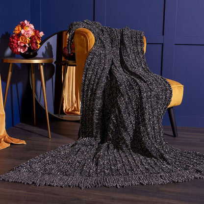 Bernat Waffle & Fringe Crochet Blanket Crochet Blanket made in Bernat Velvet Twist yarn