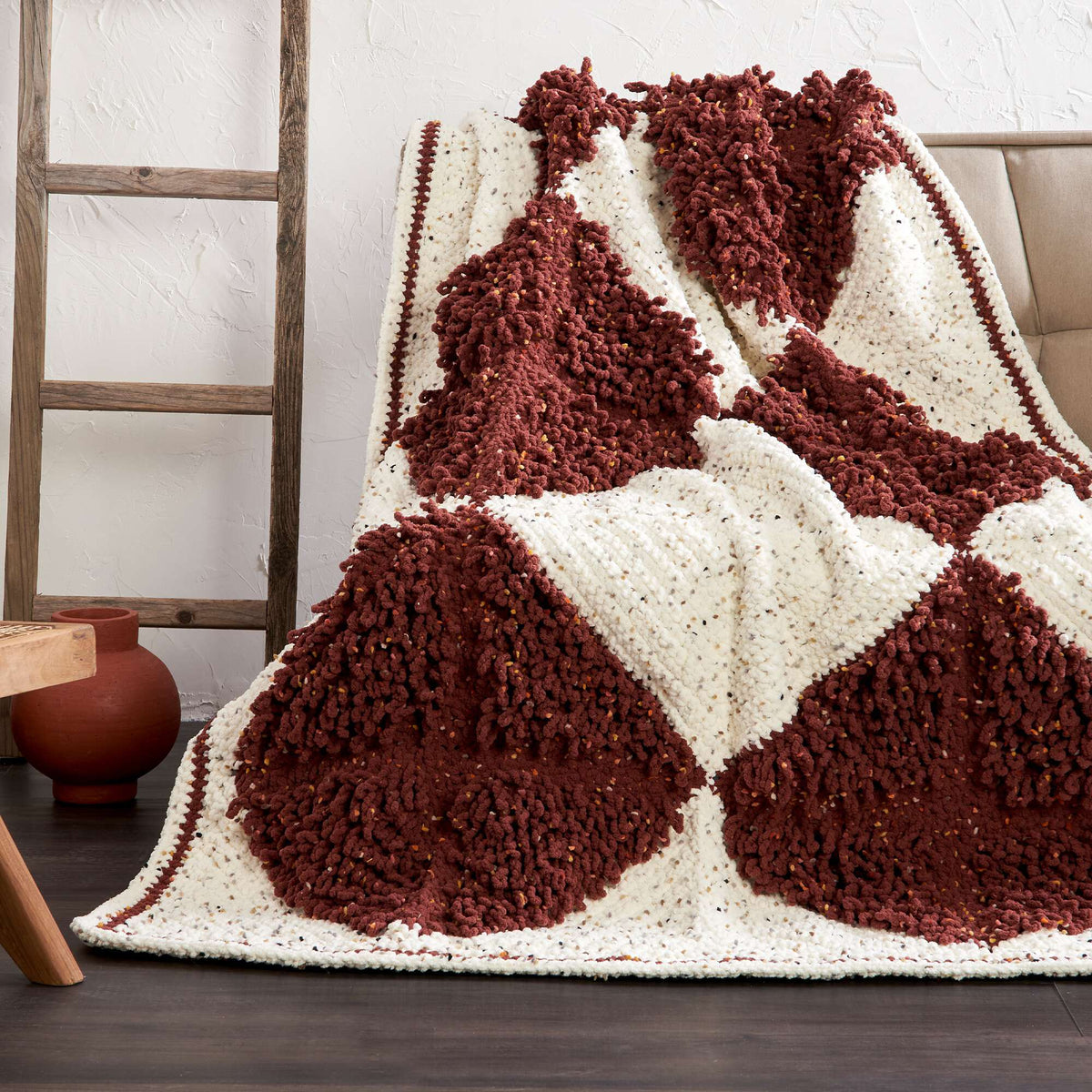 Crochet Blanket made in Bernat Blanket Confetti yarn
