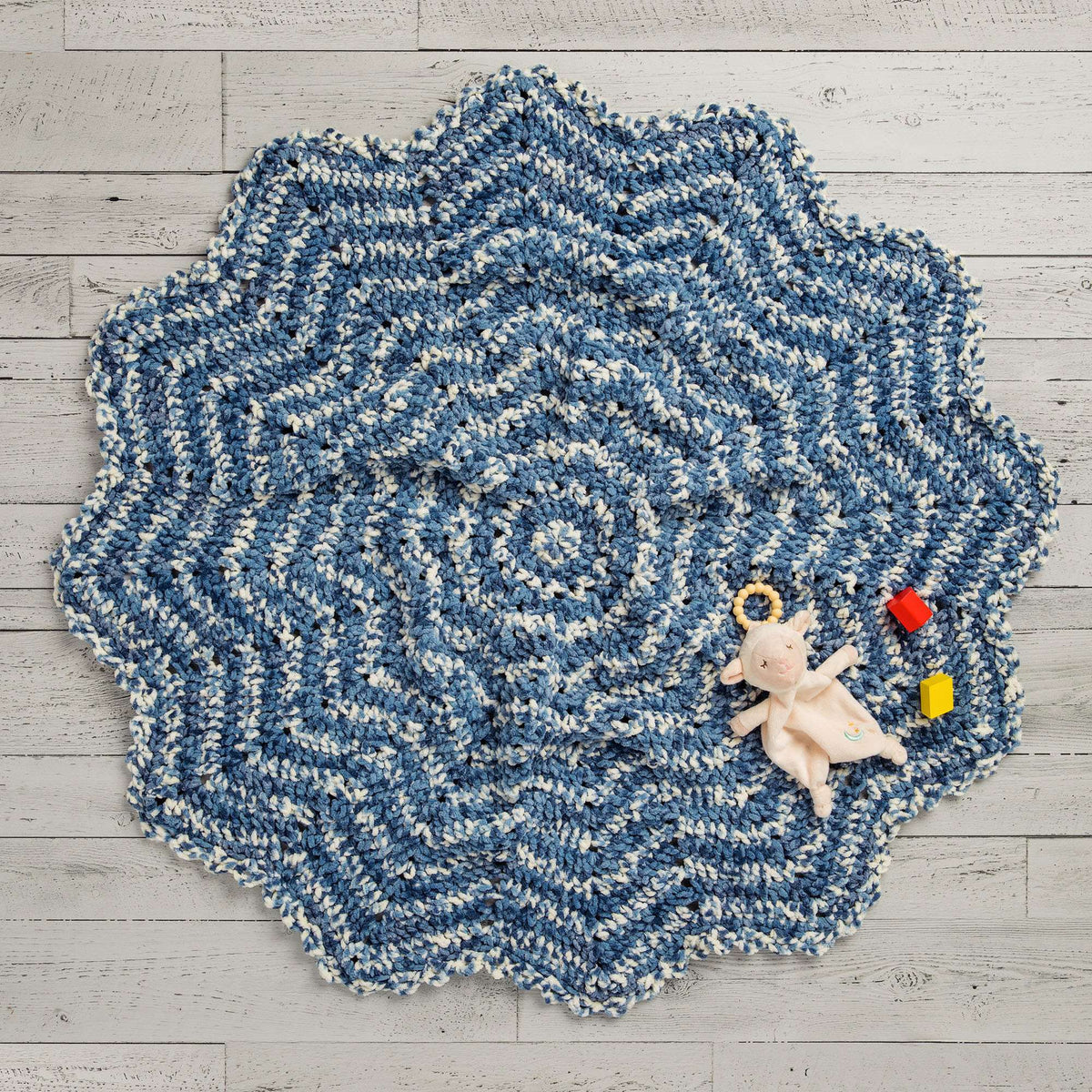 Crochet Blanket made in Bernat Blanket Confetti yarn