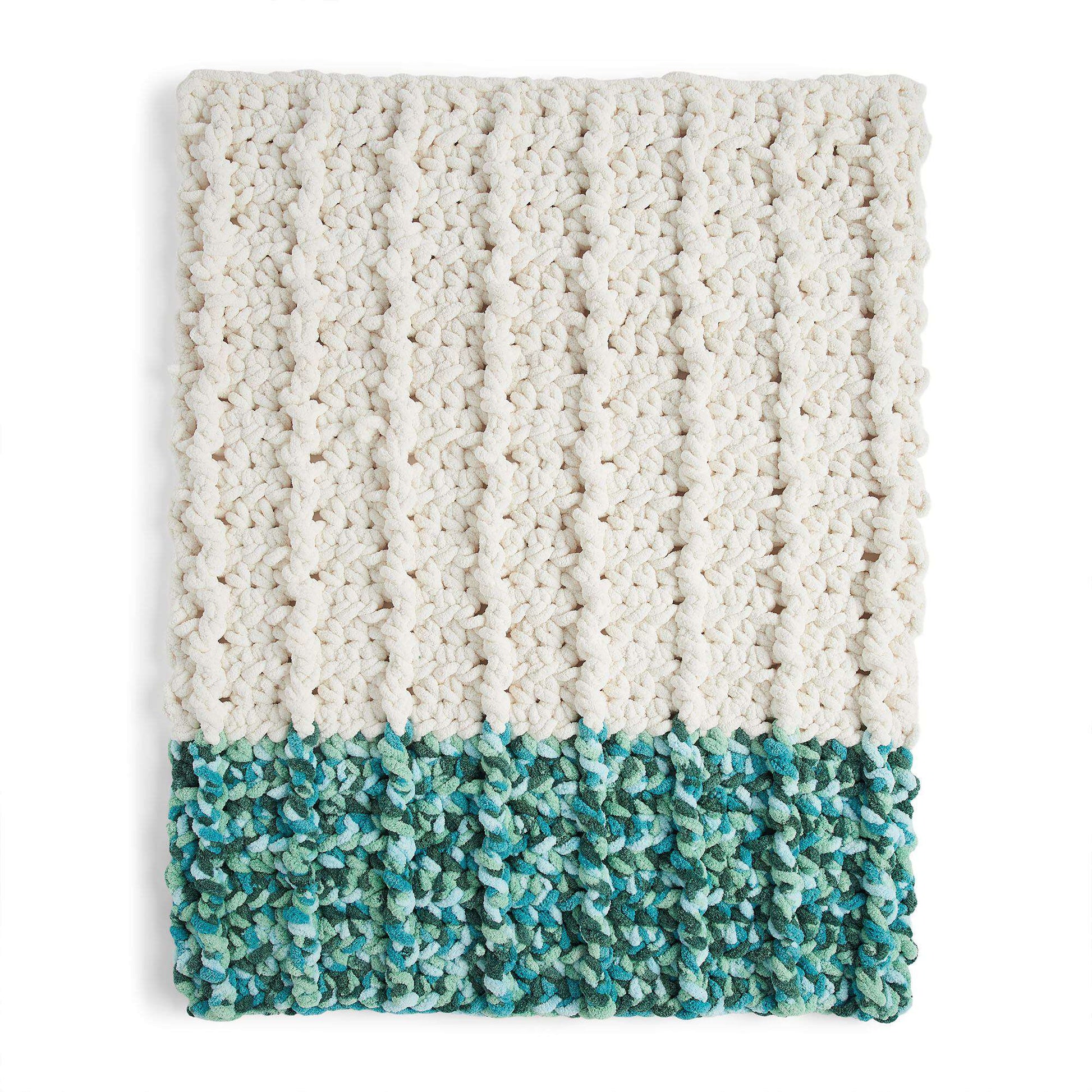 Free Bernat Dipped End Crochet Blanket Pattern