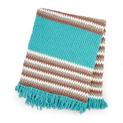 Bernat Color Block Stripes Crochet Blanket Crochet Blanket made in Bernat Blanket O'Go yarn