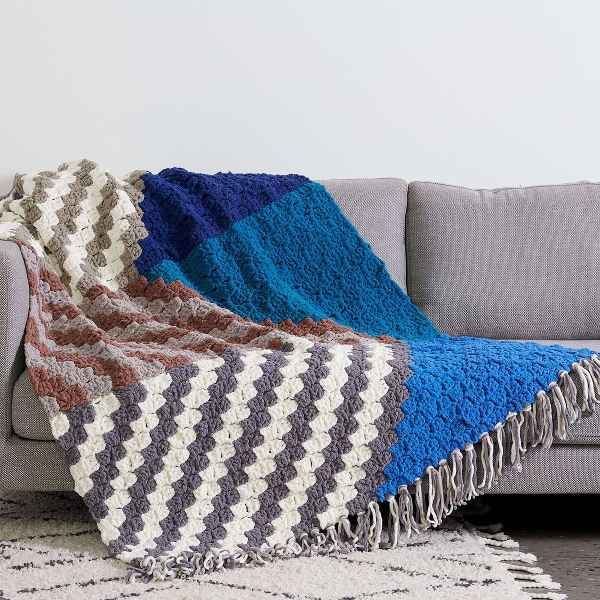 Crochet Blanket made in Bernat Blanket O'Go yarn