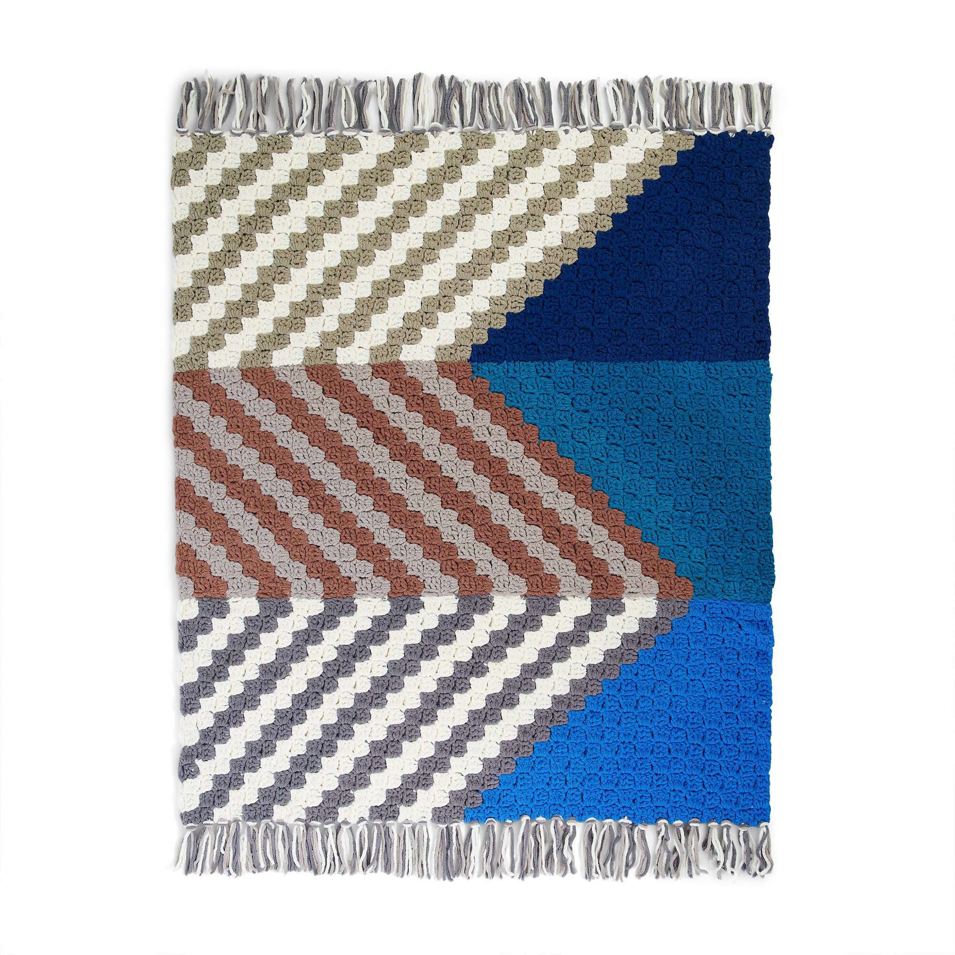 Free Bernat Bias Panels C2C Chevron Crochet Blanket Pattern