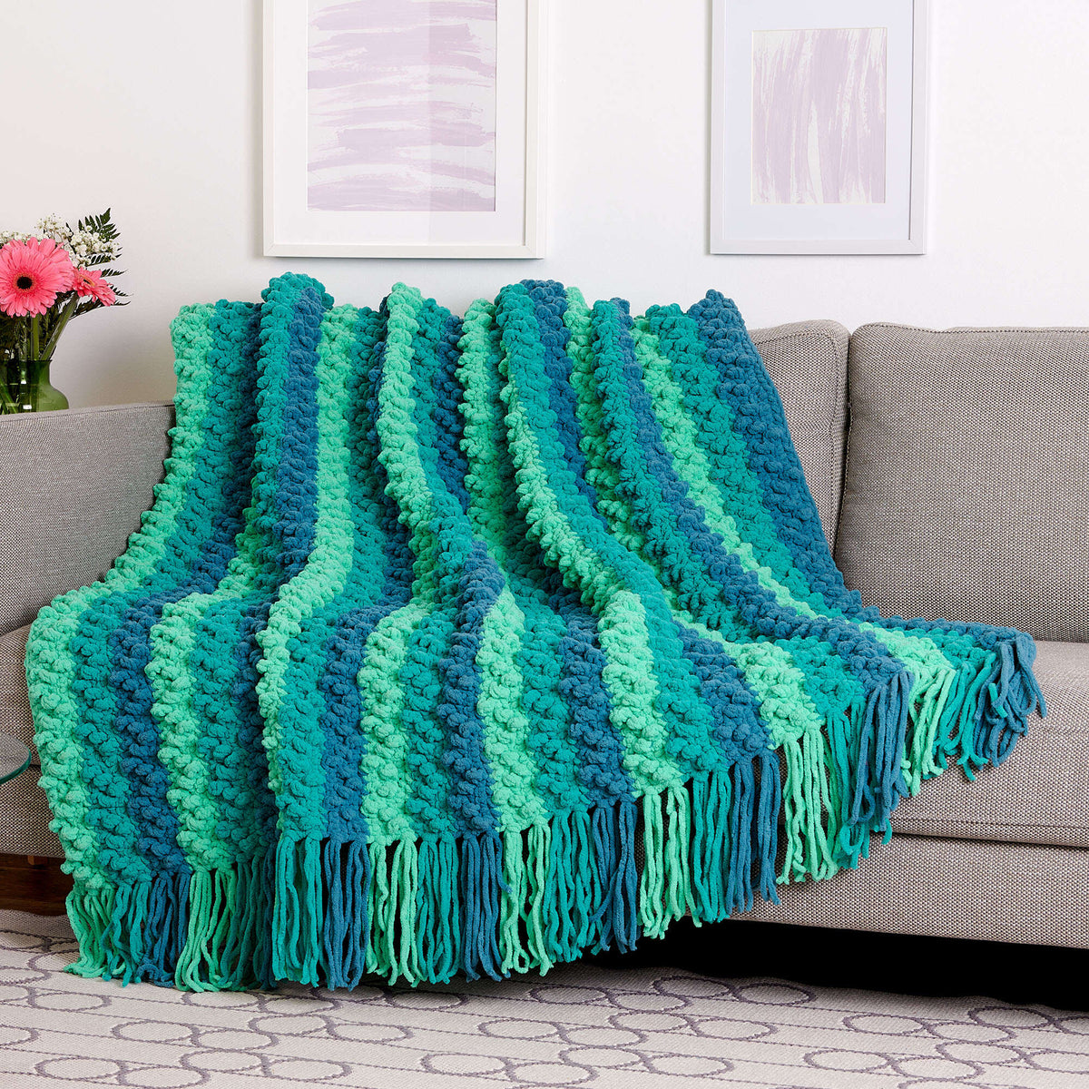 Crochet Blanket made in Bernat Blanket O'Go yarn