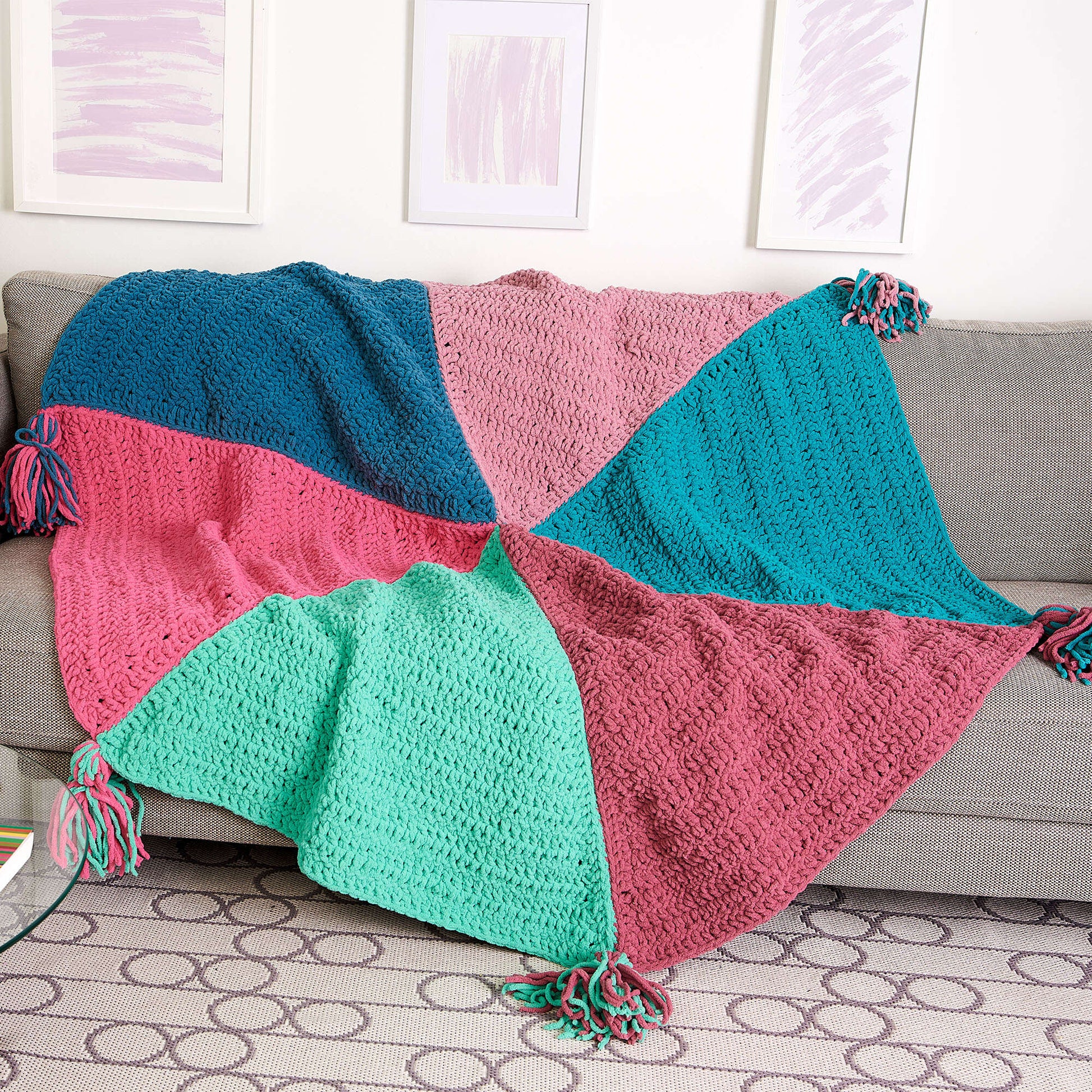 Bernat Hexagonal Slice Crochet Blanket Crochet Blanket made in Bernat Blanket O'Go yarn