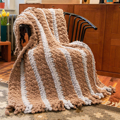 Bernat Textured Stripes Crochet Blanket Single Size