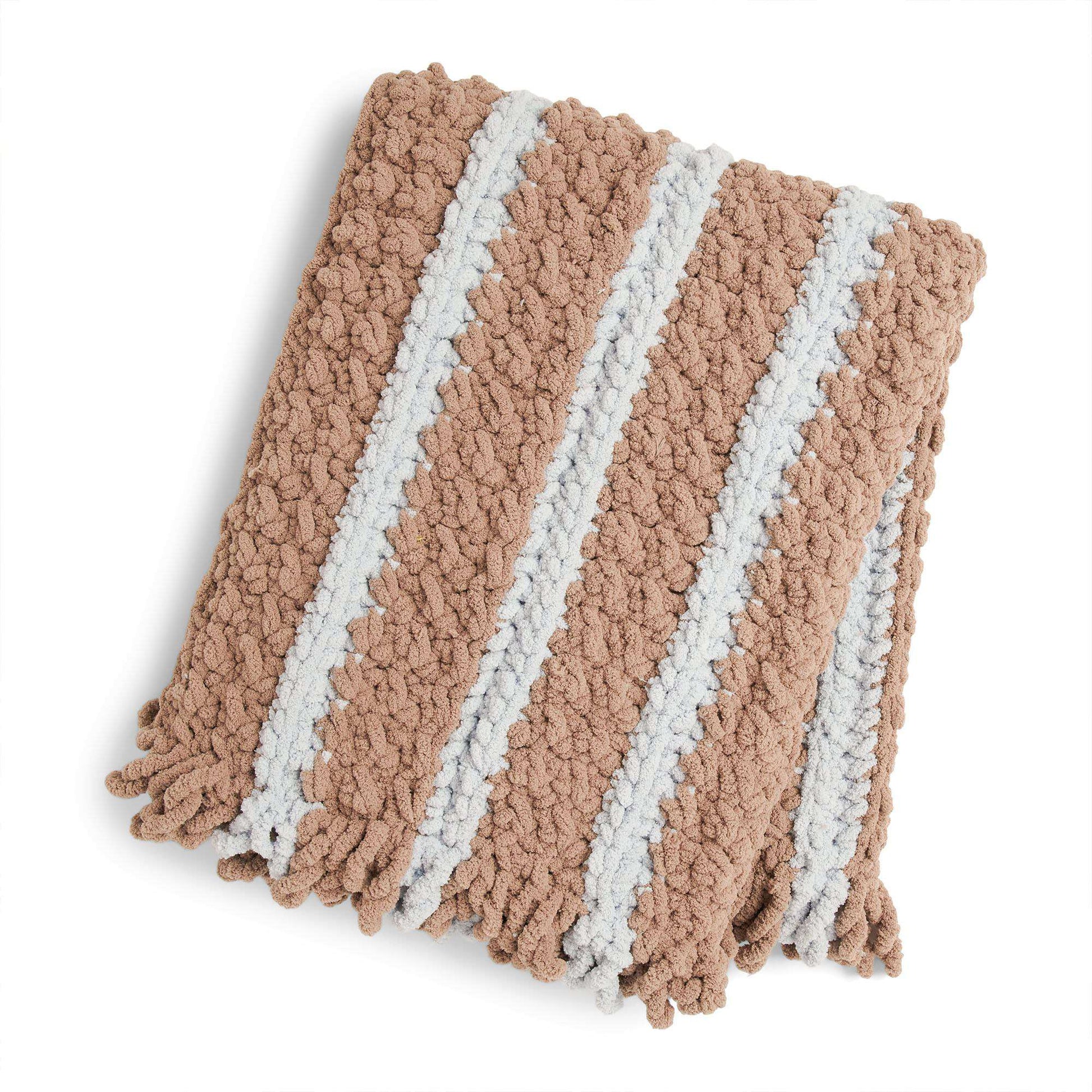 Free Bernat Textured Stripes Crochet Blanket Pattern