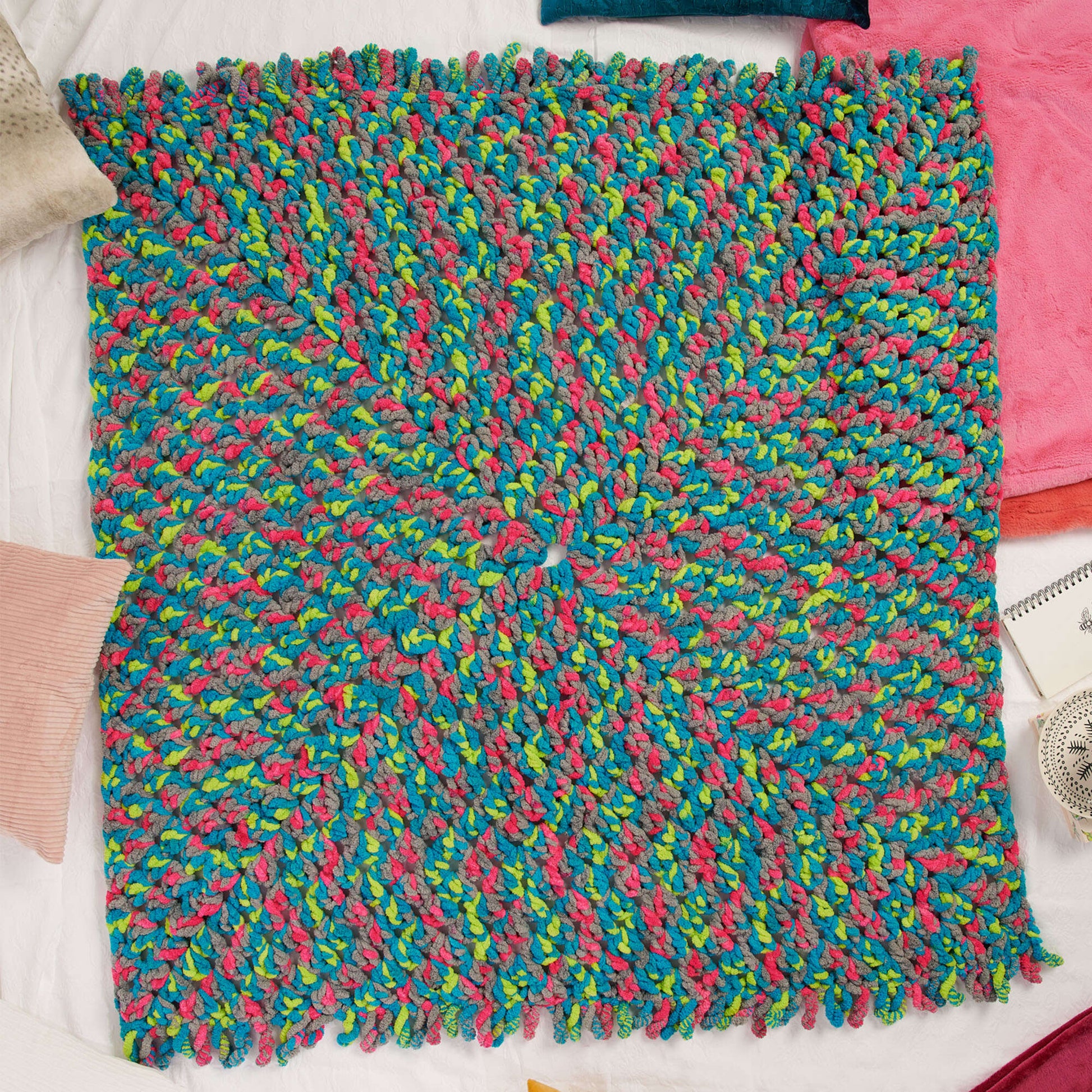 Free Bernat Granny Crochet Afghan With Twisted Fringe Pattern