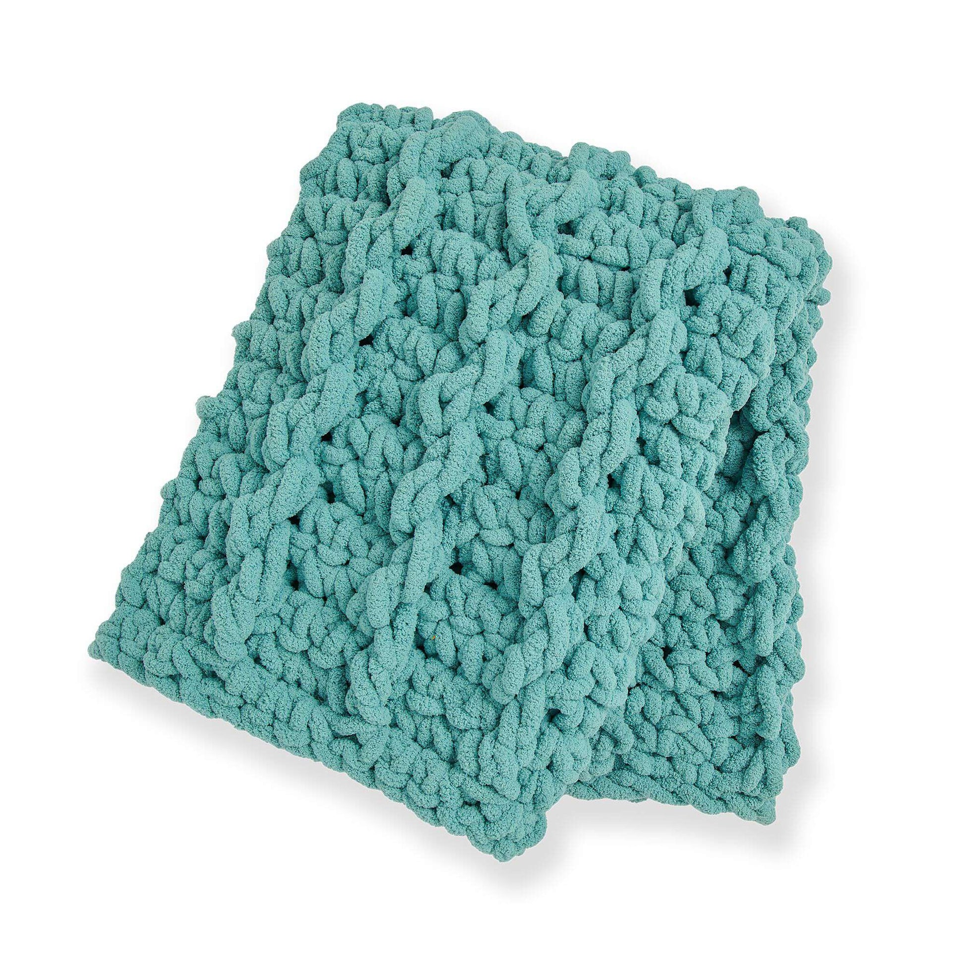 Bernat Blanket Extra Thick Mock Cable Crochet Blanket Pattern
