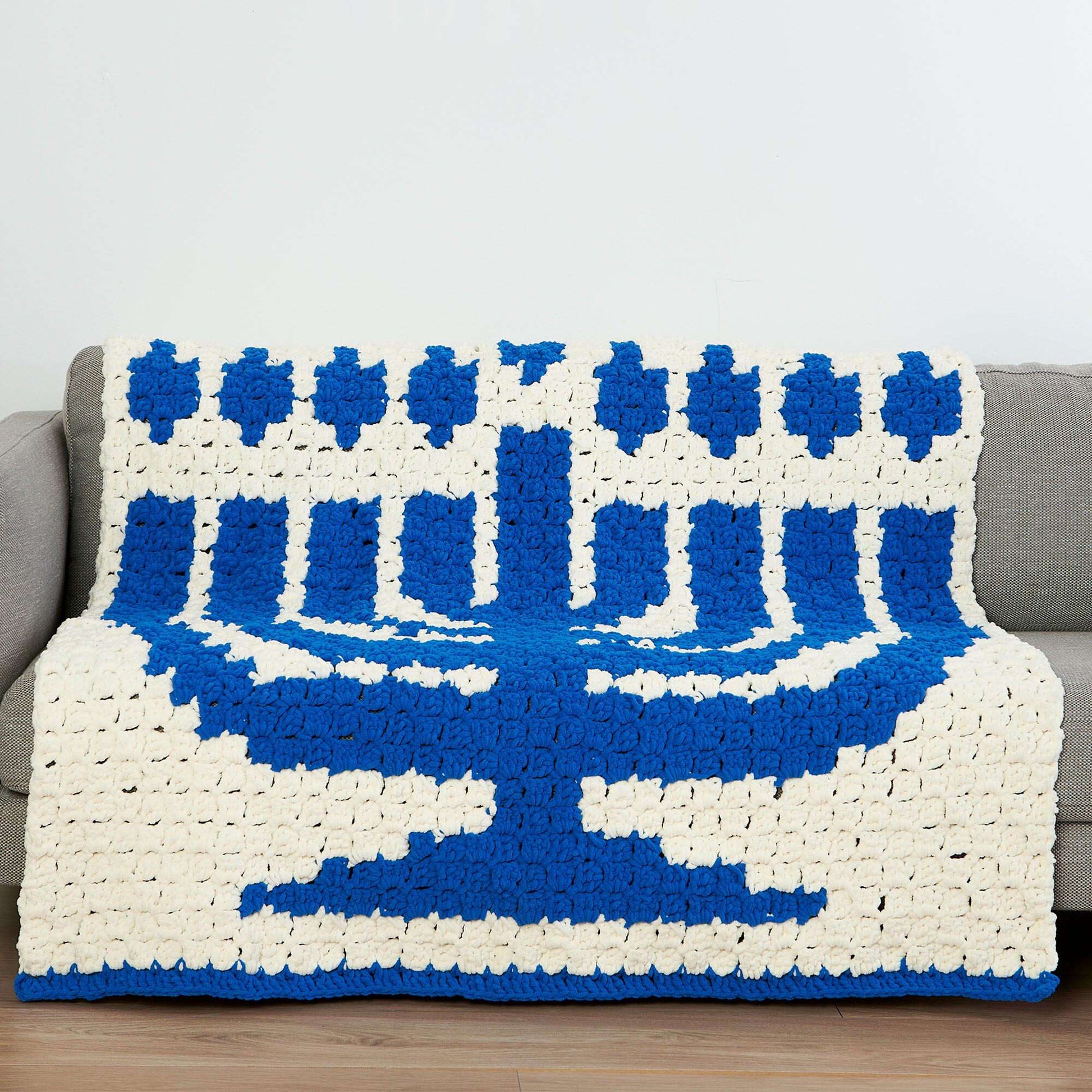 Free Bernat C2C Crochet Menorah Blanket Pattern